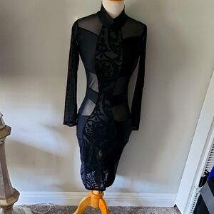 Elegant Black Sheer Dress